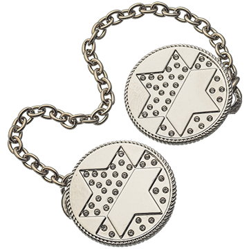 קליפס לטלית ניקל עם שרשרת 9 ס״מ