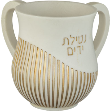 נטלה פולימר שמנת פסים וכיתוב 14 ס״מ