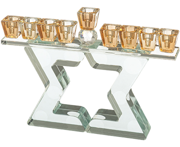 חנוכייה קריסטל מהודרת 17 ס״מ