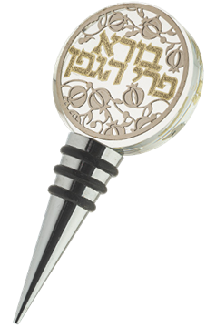 פקק רב פעמי לבקבוק יין מקריסטל עם פלקטה