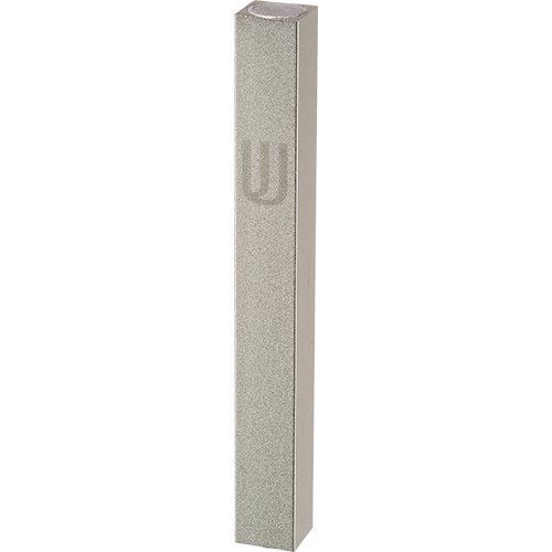 מזוזה אלומיניום 12 ס"מ כסף מט "ש" מודפסת