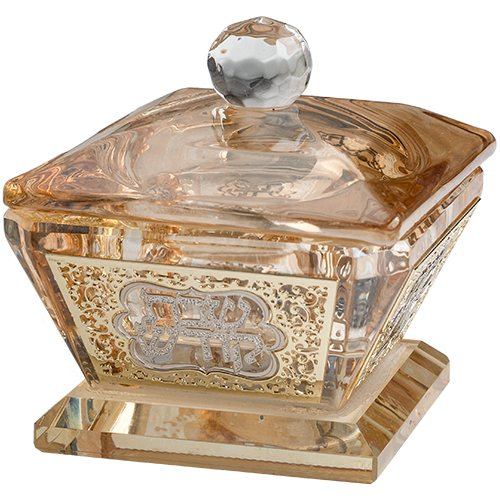 מלחייה קריסטל עם פלקטה״עיטור״ 4X6 ס״מ