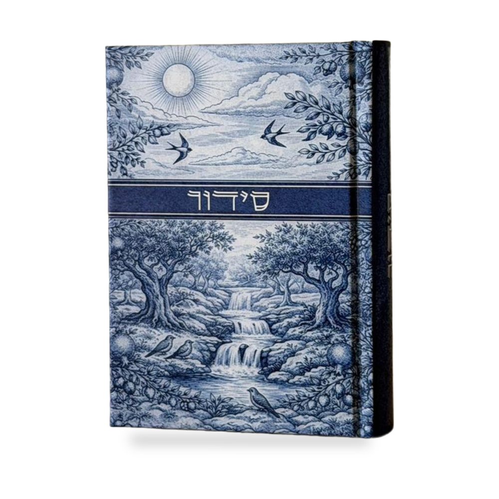 מארז לעילוי נשמת | סידור איורים כחול-לבן