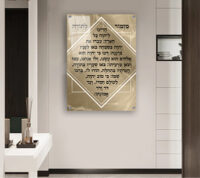 2537 - ברכת מזמור לתודה מעוצבת על קנבס או זכוכית מחוסמת