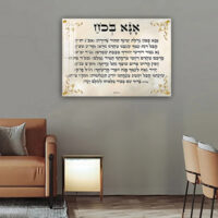 2733 - תמונה מעוצבת של ברכת אנא בכוח להדפסה על קנבס או זכוכית