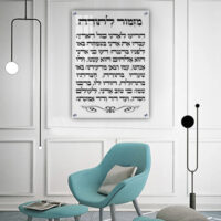 2820 - ברכת מזמור לתודה על זכוכית אקסטרה קליר מחוסמת ושקופה