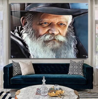 883 - ציור מיוחד של הרבי מליובאוויטש על קנבס או זכוכית